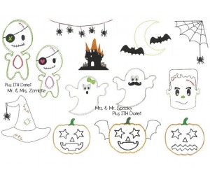 Stickserie - Halloween Doodle incl. 5 ITH Dateien